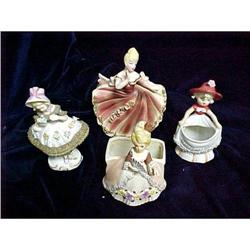Set of 4 Lady Figurines and Vases #2064920