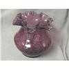 Image 1 : Cranberry Fenton Vase with ruffled edge #2065593