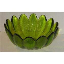 VIKING VASE FLUTE BOWL ~ old vintage GREEN #2065605