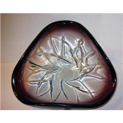 vintage MULBERRY FACETED GLASS ashtray dish #2065610