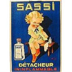 FRENCH SASSI SIGN / OLD VINTAGE INFLAMMABLE  #2065659