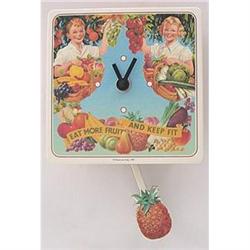 ITALY PENDULUM CLOCK * RETRO VINTAGE ORANGE #2065668