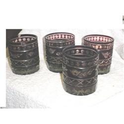 Set of 3 Boheman Cut Glass Tumblers (4th #2065728