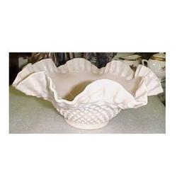 Fenton Rose Pastel Hobnail Ruffled Bowl #2065793