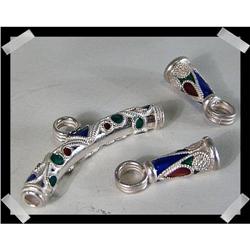 RARE Thai ENAMEL Sterling BEADS~44 GRAMS #2065814