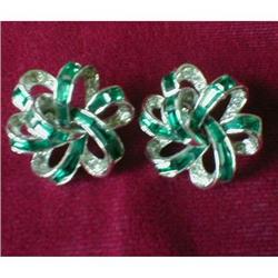 BOUCHER Earrings RHINESTONES Clip-On VINTAGE #2065902