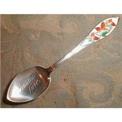 NIAGARA Falls STERLING Souvenir SPOON Enamel BM#2065917