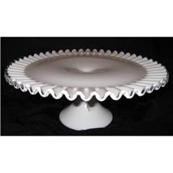 Huge Fenton Silver Crest Footed Cake Stand #2066002