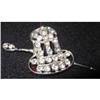 Image 1 : Kramer Sterling Rhinestone Top Hat Brooch #2066003