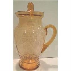 Pink Depression Glass Covered Lemonade Pitcher #2066005
