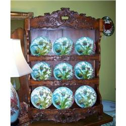 Antique French Majolica Artichoke Plate, #2066014