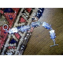 Vintage Modernist Sterling Link Bracelet #2066022
