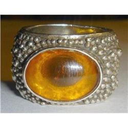 Hand Made Sterling Silver and Amber Ring #2066038
