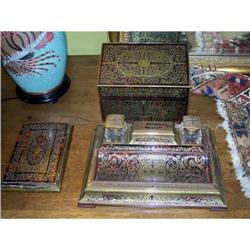 3 pc. Red Shell &amp; Boulle Desk Set #2066047