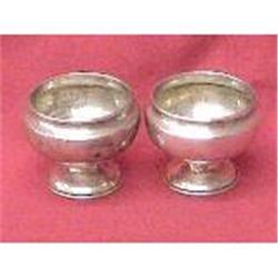 Pair of sterling silver salt& pepper open dish#2066090