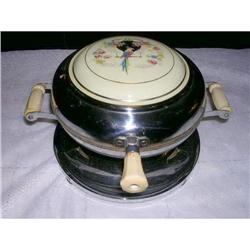 Fancy Vintage Waffle Iron with porcelain top #2066189