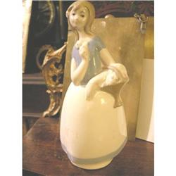 Rex by Lladro Girl with Flower Basket #2066405