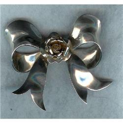 Art Deco Bow Pin. Circa 1930 Sterling #2066477