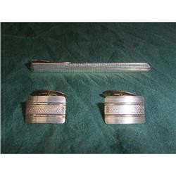 Vintage Silver Tie clasp with Cuff links #2066577