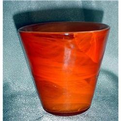 Swirl Orange Glass Vase #2066645