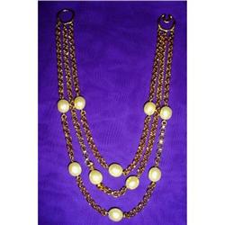 Three strand gold tone necklace #2066655