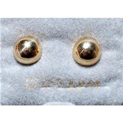 14k Solid Gold Button Earrings  New in Box  #2066722