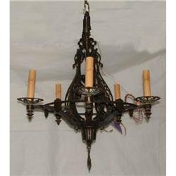 1920s French Bronze Chandelier 5 lights #2066774