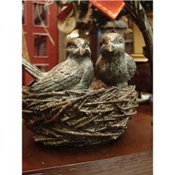 RUSTIC TWIG BIRD NEST WALNUT BRONZE TABLE LAMP #2066825