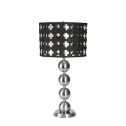 MADDOX ART DECO RETRO SATIN NICKEL TABLE LAMP #2066830