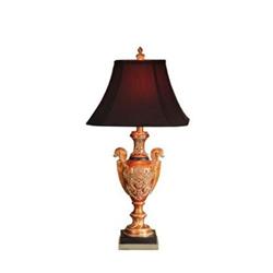 VERSAILLES GILDED EMBOSSED TABLE LAMP W SILKEN #2066833