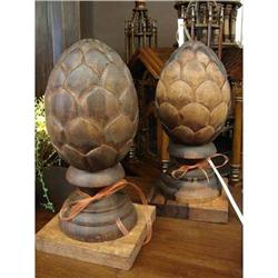 PR ART ARCHITECTURAL CARVED SOLID TEAK FINIAL #2066839