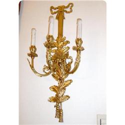 Pair of  Louis XVI style bronze sconces  #2066910