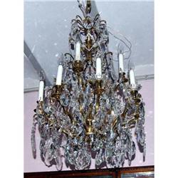 French lead Crystal  bronze 12 L chandelier  #2066916