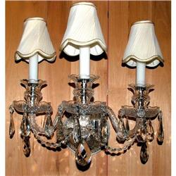 PAIR of 3 lights crystal wall sconces #2066927
