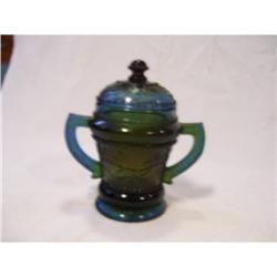 Tri Color Carnival Glass Style Holly Loving cup#2067024