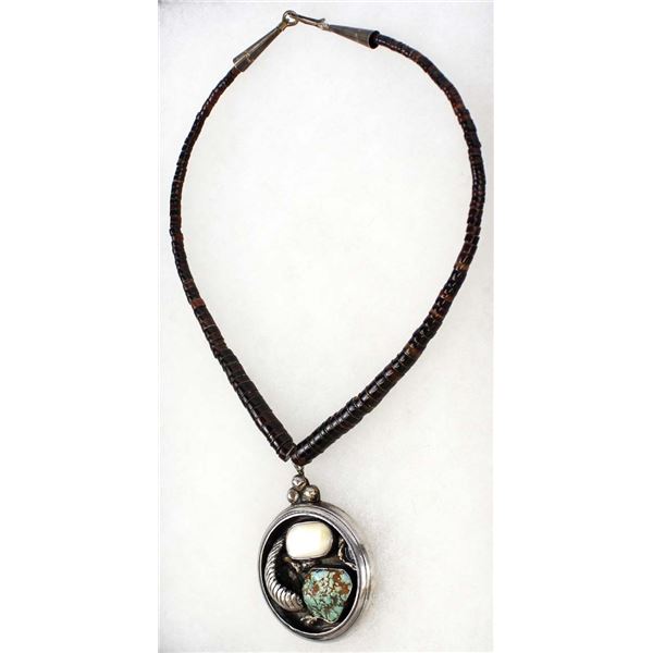 Navajo Royston Turquoise Pendant Necklace, Morris