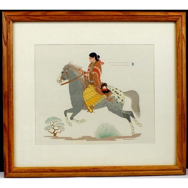 Navajo Serigraph Print by Harrison Begay