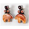 Image 1 : Navajo Sterling Red Shell & Garnet Earrings