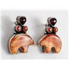 Image 5 : Navajo Sterling Red Shell & Garnet Earrings