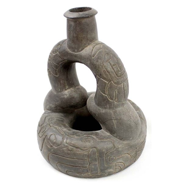 PreColumbian Pottery Stirrup Pot Replica