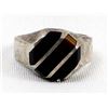 Image 2 : Taxco Sterling Onyx Ring, Size 10.5