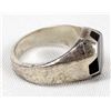 Image 9 : Taxco Sterling Onyx Ring, Size 10.5