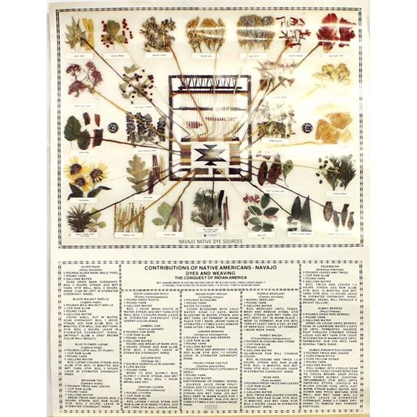 Vintage Navajo Weaver Materials & Dye Chart