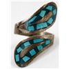 Image 2 : Mexican Sterling Turquoise Wrap Around Ring, Sz 6