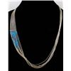 Image 2 : Navajo Liquid Silver & Turquoise Bead Necklace