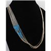 Image 7 : Navajo Liquid Silver & Turquoise Bead Necklace
