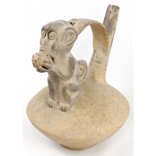 PreColumbian Pottery Monkey Whistling Vessel