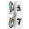 Image 1 : 2 Sets Navajo Sterling Turquoise Watch Band Tips