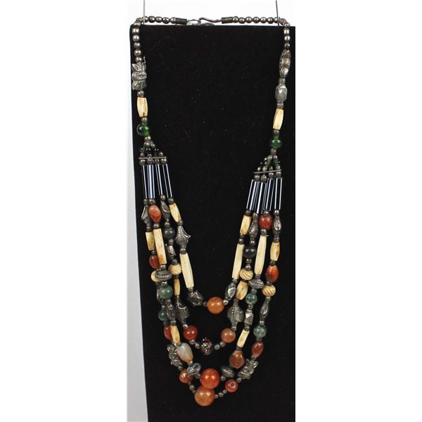 Tibetan 4 Strand Bead Necklace