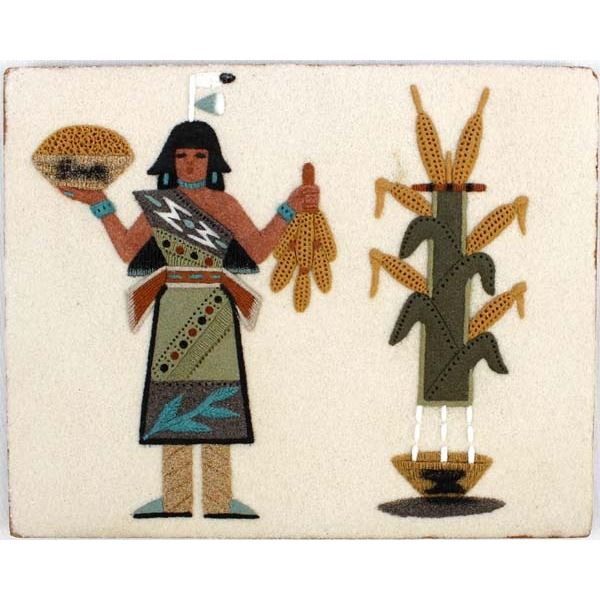 Navajo Corn Maiden Sand Painting by Ethel Toledo